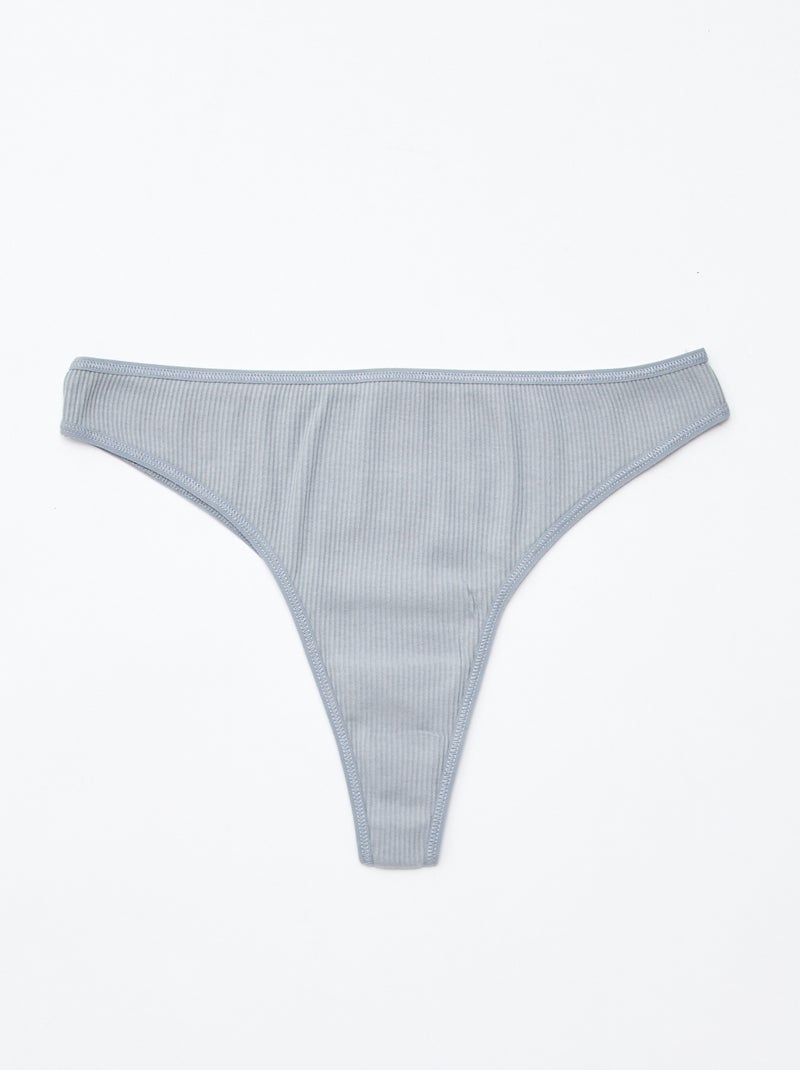 Pack de 5 tangas de punto acanalado Rosa - Kiabi