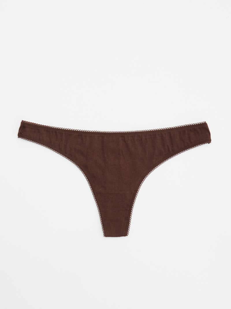 Pack de 5 tangas Marron - Kiabi