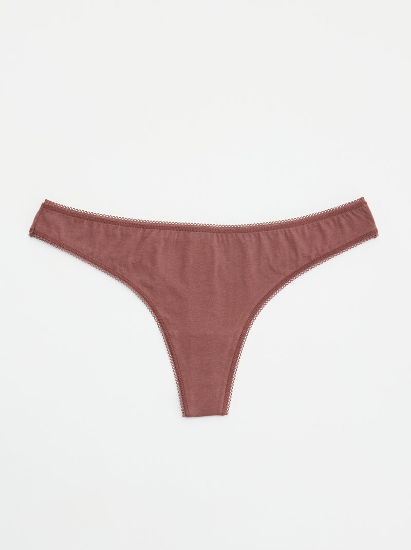Pack de 5 tangas Marron - Kiabi
