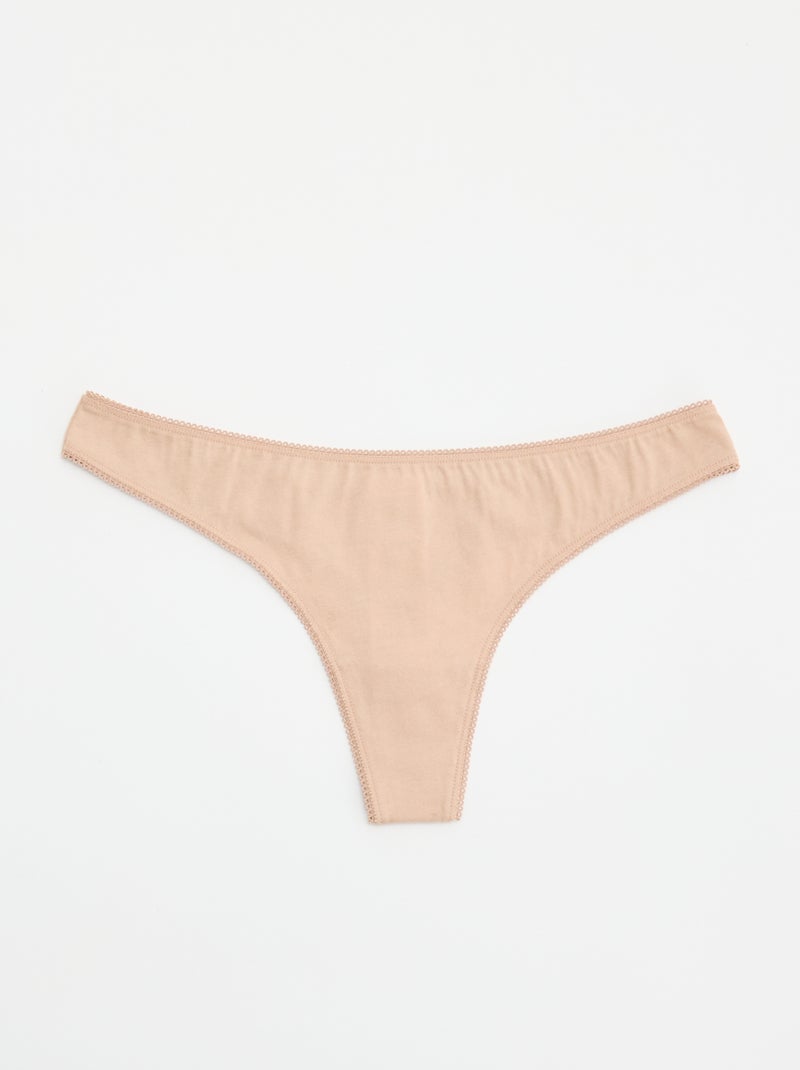 Pack de 5 tangas Marron - Kiabi