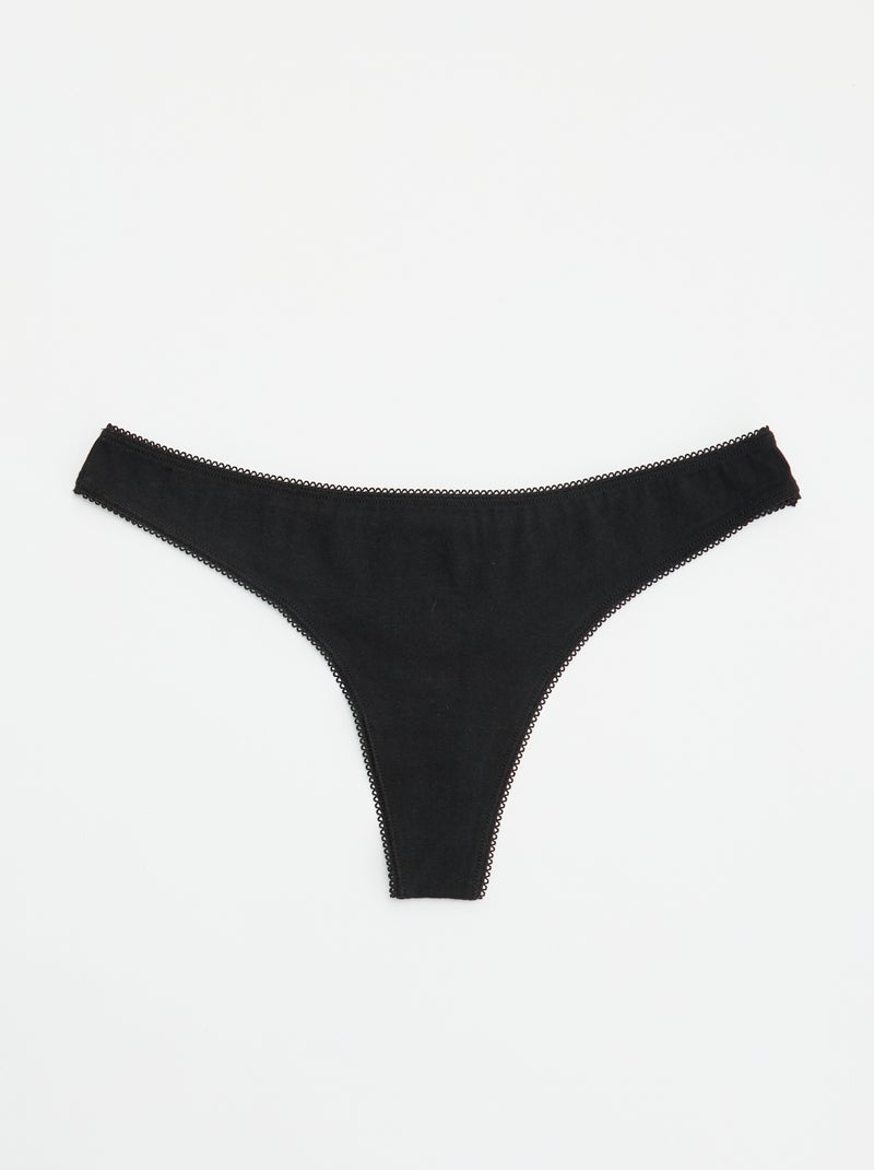 Pack de 5 tangas Negro - Kiabi