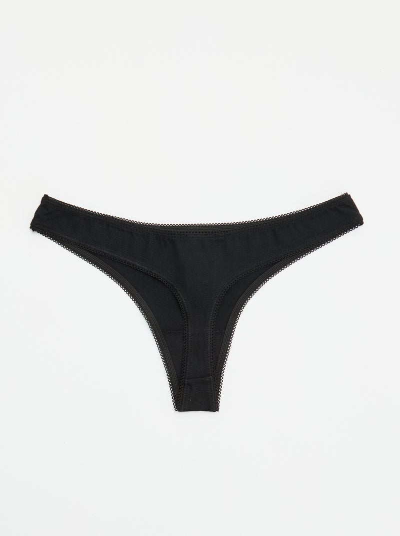 Pack de 5 tangas Negro - Kiabi