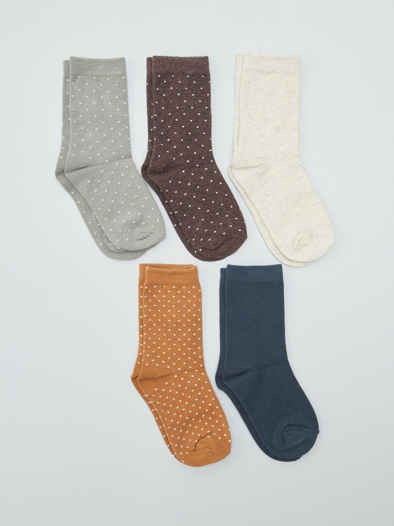 Pack de 5 pares de calcetines BLANCO - Kiabi