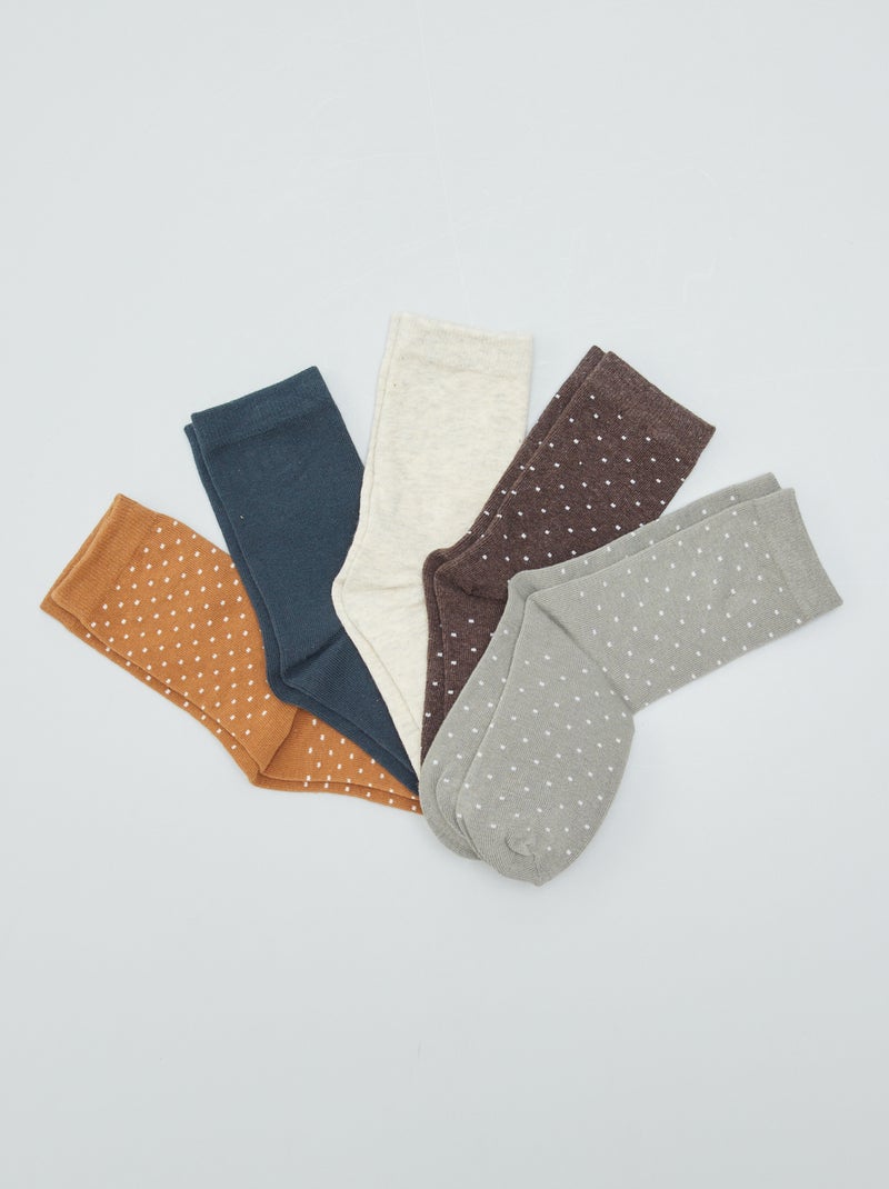 Pack de 5 pares de calcetines BLANCO - Kiabi
