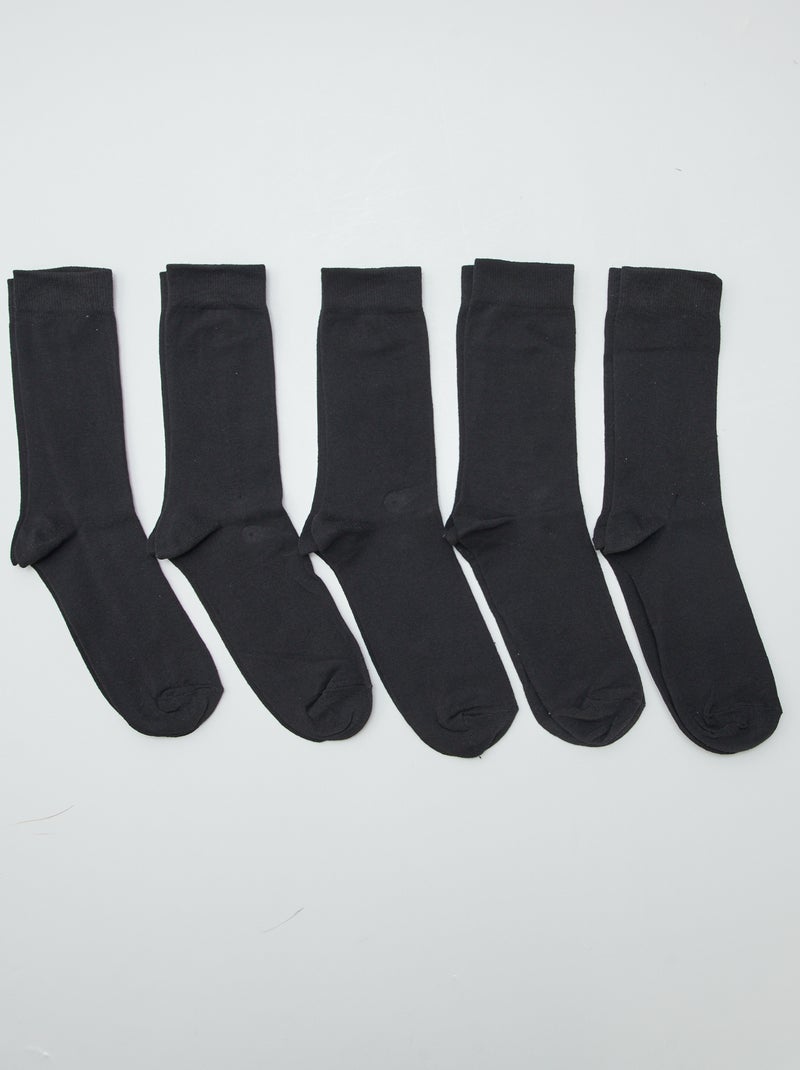 Pack de 5 pares de calcetines negro - Kiabi