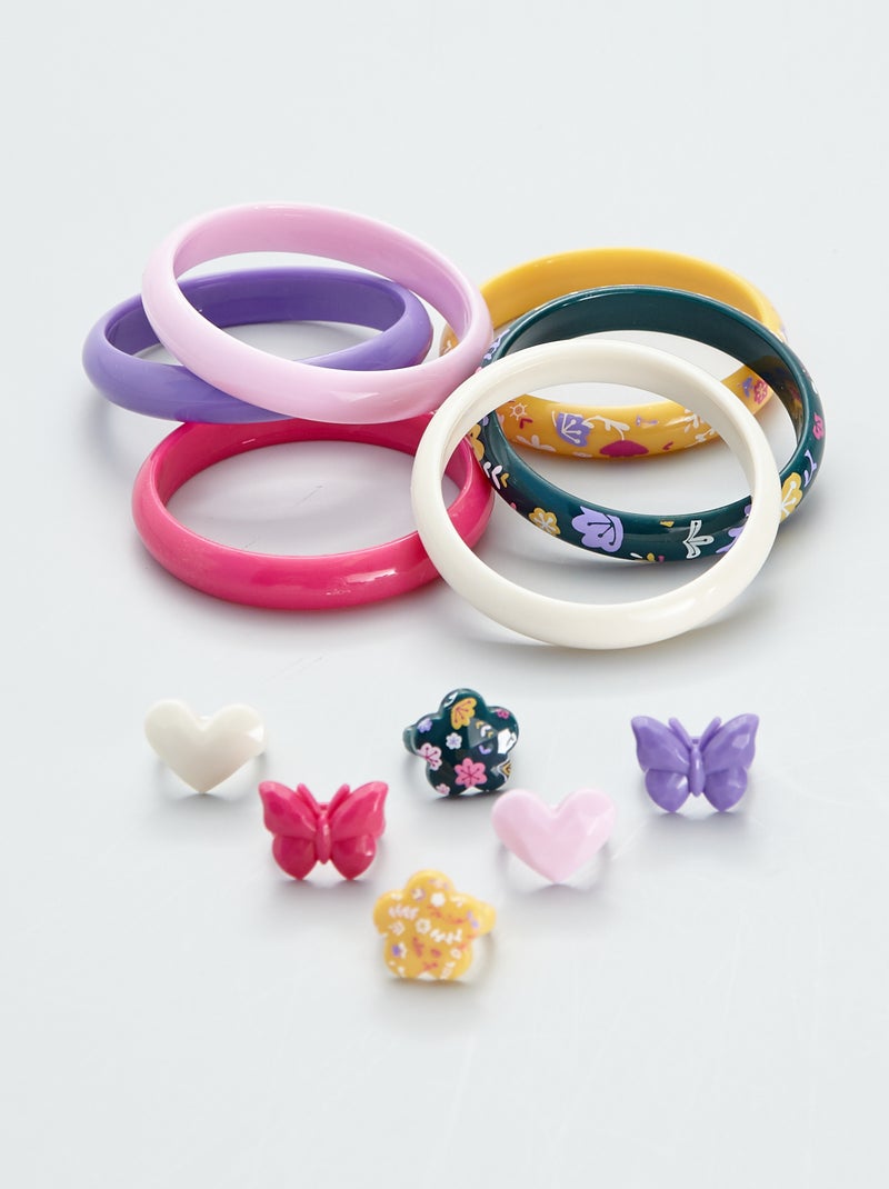 Pack de 6 anillos y 6 pulseras multicolor - Kiabi