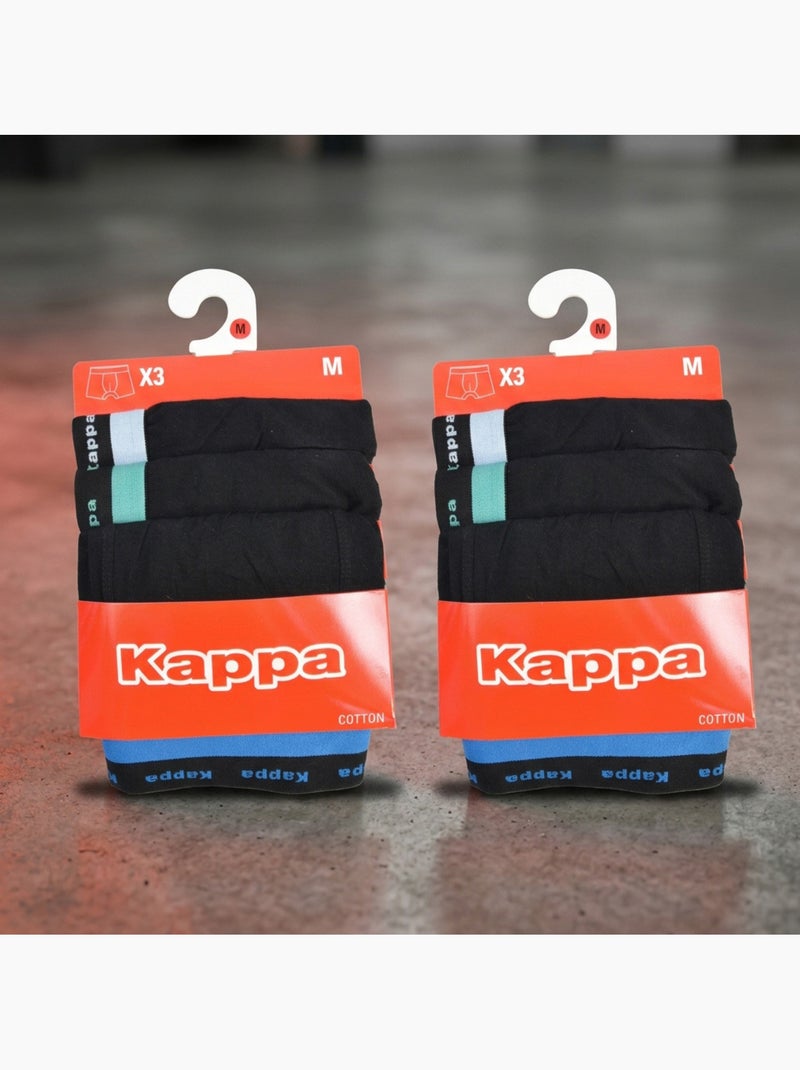 Pack de 6 boxers hombre algodón cinturón elástico KAPPA Negro - Kiabi