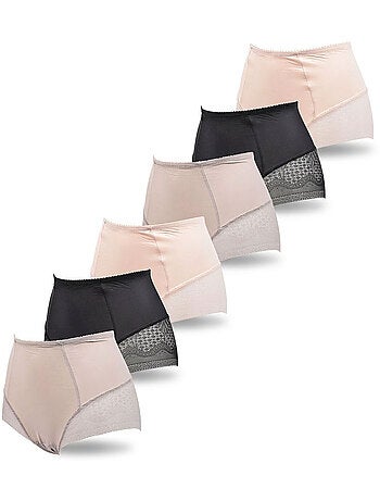 Pack de 6 Bragas Mujer Moldeadoras Invisibles Encaje y Laser OZABI