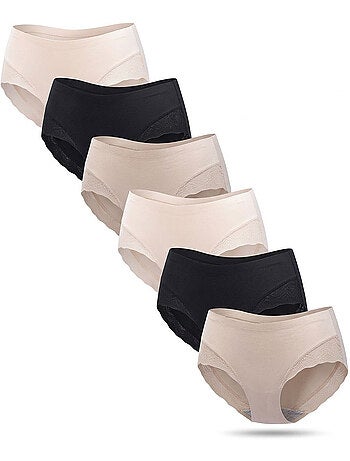 Pack de 6 Bragas Mujer Moldeadoras Invisibles Encaje y Laser OZABI