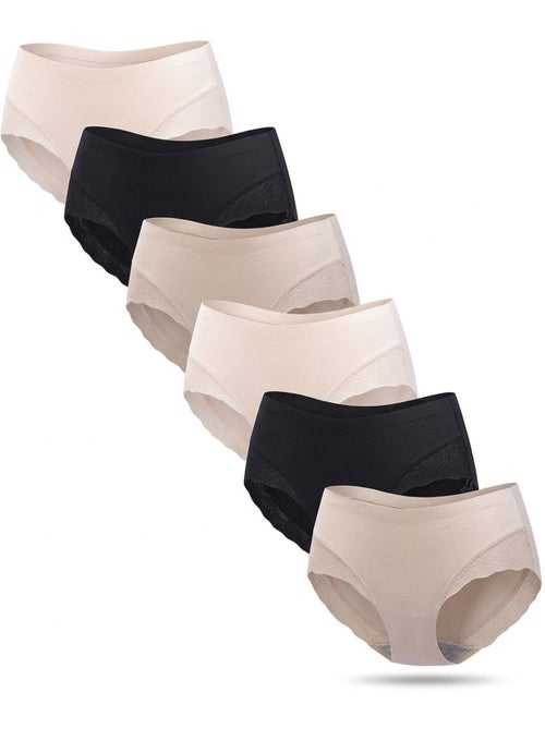 Pack de 6 Bragas Mujer Moldeadoras Invisibles Encaje y Laser OZABI - Kiabi Pack de 6 Bragas Mujer Moldeadoras Invisibles Encaje y Laser OZABI - Kiabi