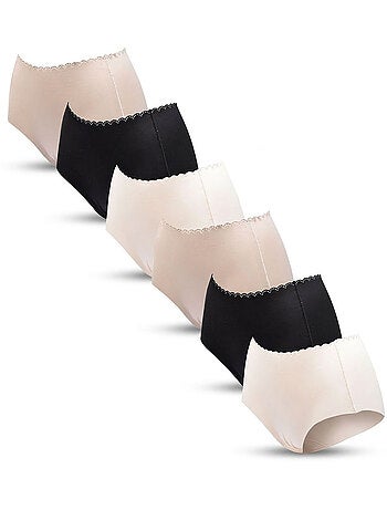 Pack de 6 Bragas Mujer Moldeadoras Invisibles Encaje y Laser OZABI