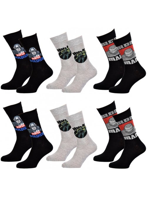 Pack de 6 Calcetines Adulto Fantasía Surtido Modelos - Kiabi Pack de 6 Calcetines Adulto Fantasía Surtido Modelos - Kiabi