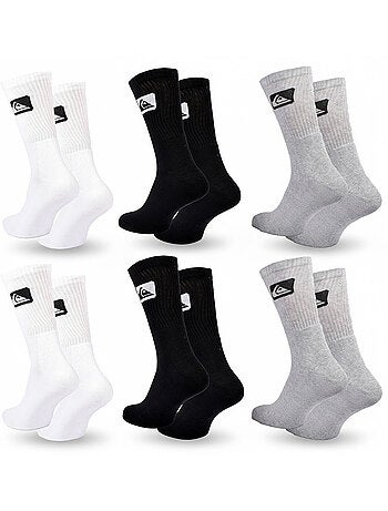 Pack de 6 calcetines hombre Crew Quiksilver deportivos acolchados