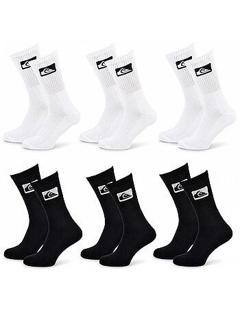 Pack de 6 calcetines hombre Crew Quiksilver deportivos acolchados