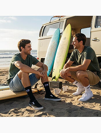 Pack de 6 calcetines hombre Crew Quiksilver deportivos acolchados