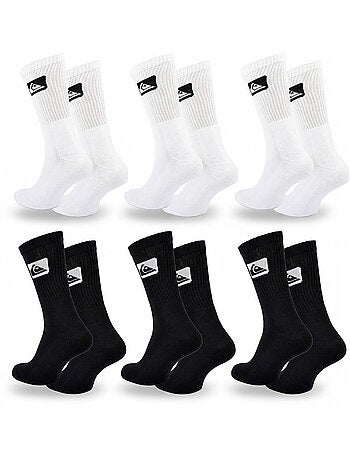 Pack de 6 calcetines hombre Crew Quiksilver deportivos acolchados