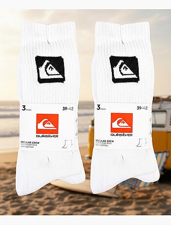 Pack de 6 calcetines hombre Crew Quiksilver deportivos acolchados