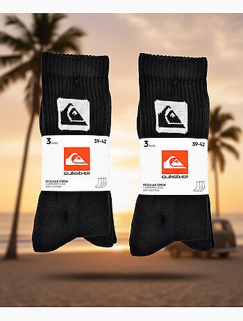 Pack de 6 calcetines hombre Crew Quiksilver deportivos acolchados