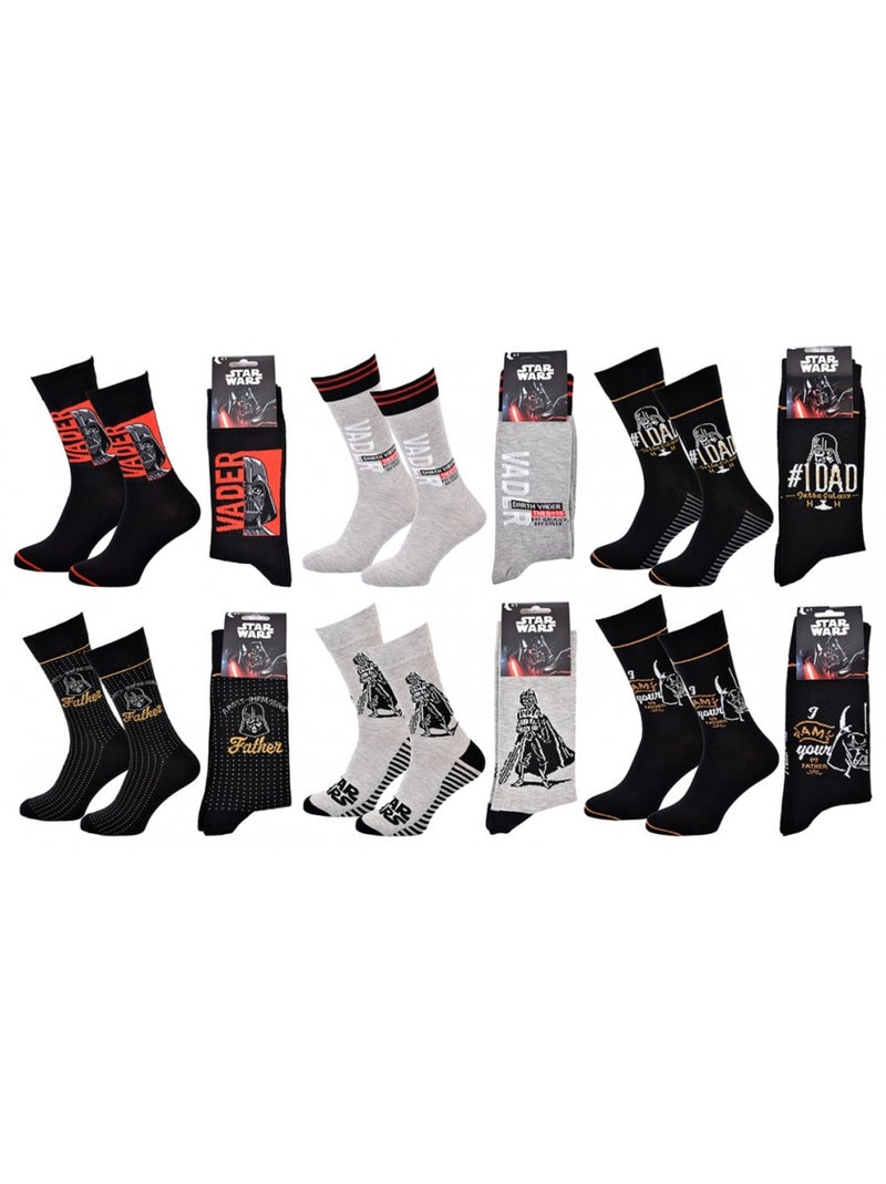 Pack de 6 calcetines hombre LICENCE Negro Gris Negro - Kiabi