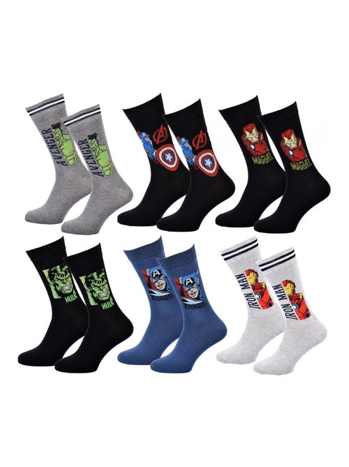 Pack de 6 Calcetines Hombre MARVEL AVENGERS Regalos - Kiabi Pack de 6 Calcetines Hombre MARVEL AVENGERS Regalos - Kiabi