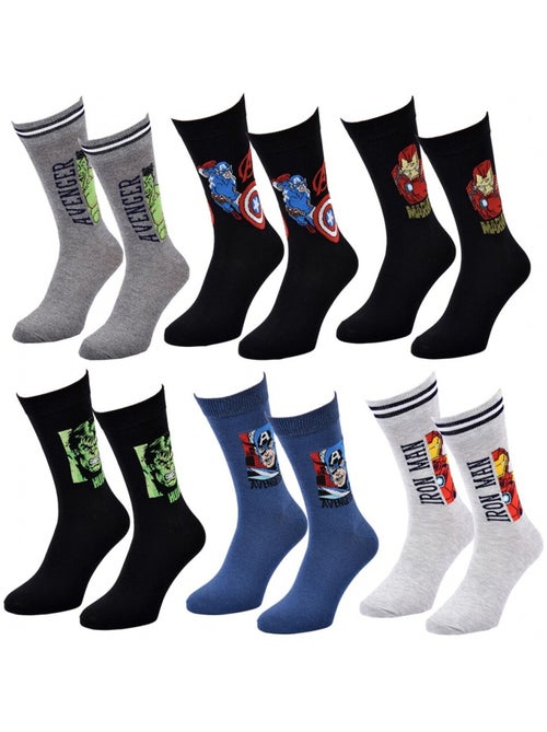 Pack de 6 Calcetines Hombre MARVEL AVENGERS Regalos - Kiabi Pack de 6 Calcetines Hombre MARVEL AVENGERS Regalos - Kiabi