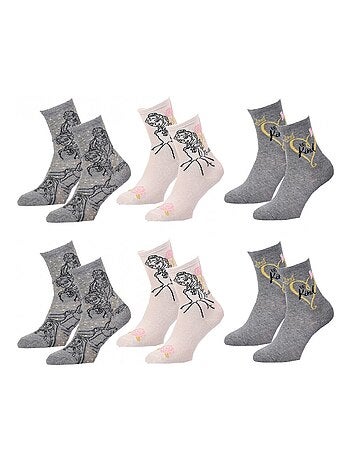 Pack de 6 calcetines niña PRINCESAS DISNEY