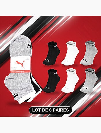 Pack de 6 calcetines puma unisex quarter algodón suave
