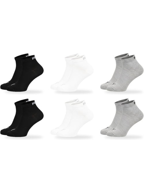 Pack de 6 calcetines puma unisex quarter algodón suave - Kiabi Pack de 6 calcetines puma unisex quarter algodón suave - Kiabi