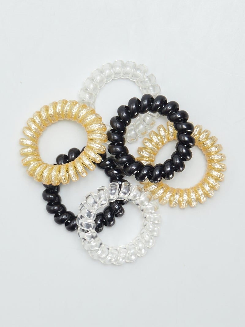 Pack de 6 gomas de espiral NEGRO - Kiabi