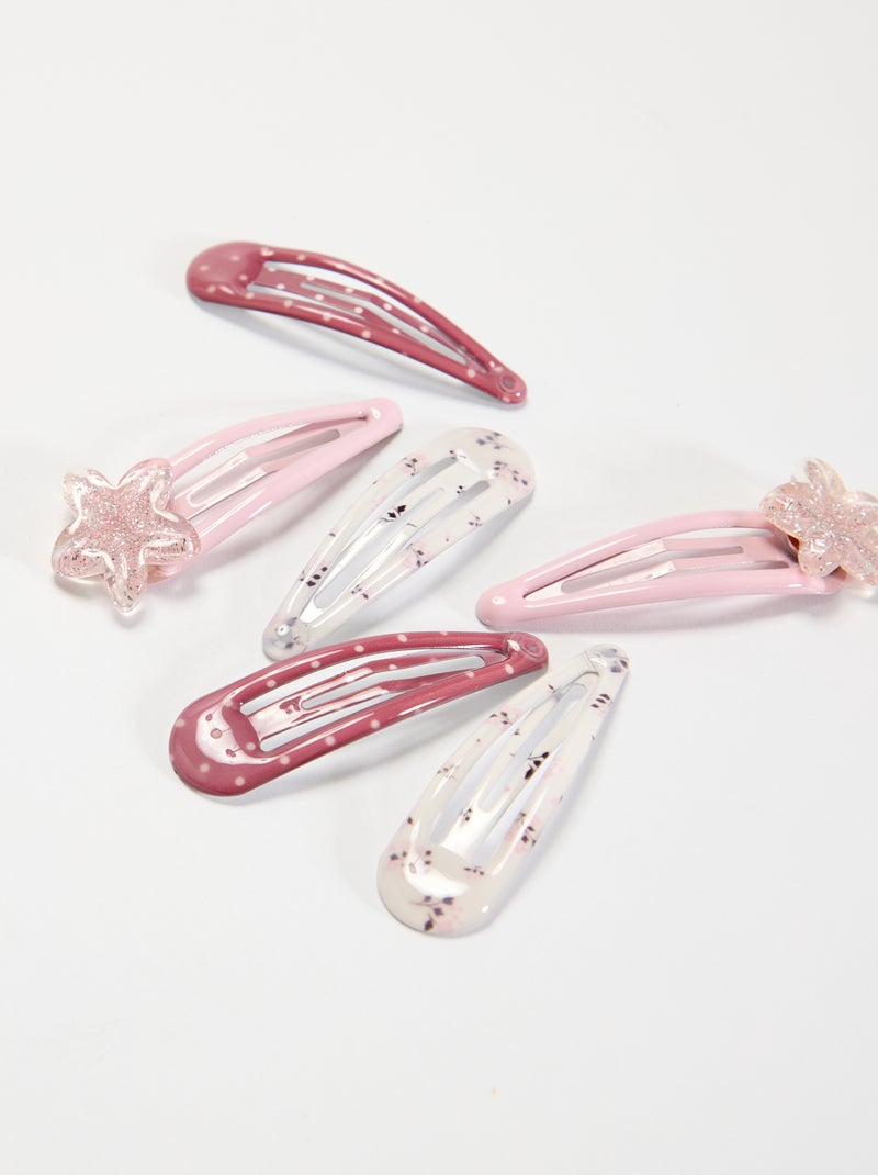 Pack de 6 horquillas clic clac Rosa - Kiabi