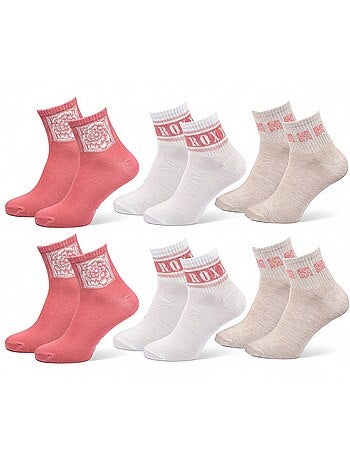 Pack de 6 pares calcetines cortos quarter ROXY