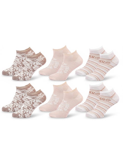 Pack de 6 pares calcetines cortos sneaker ROXY - Kiabi
