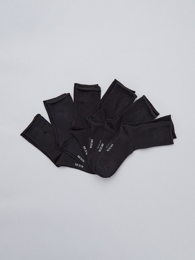 Pack de 6 pares de calcetines Negro - Kiabi
