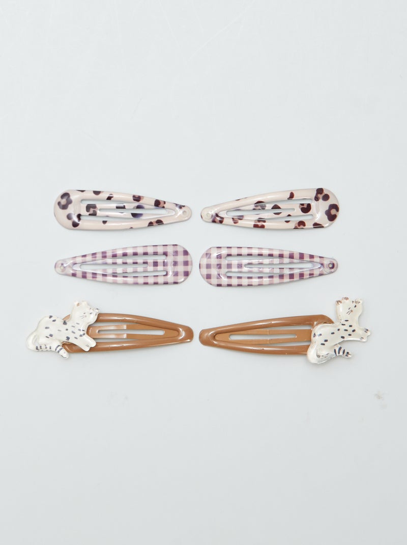 Pack de 6 pinzas clip MARRON - Kiabi