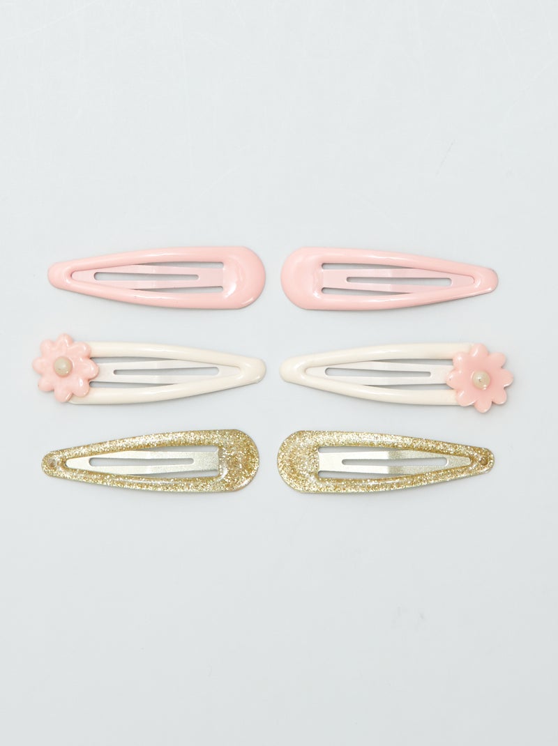 Pack de 6 pinzas clip ROSA - Kiabi