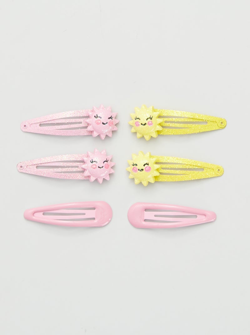 Pack de 6 pinzas de fantasía ROSA - Kiabi