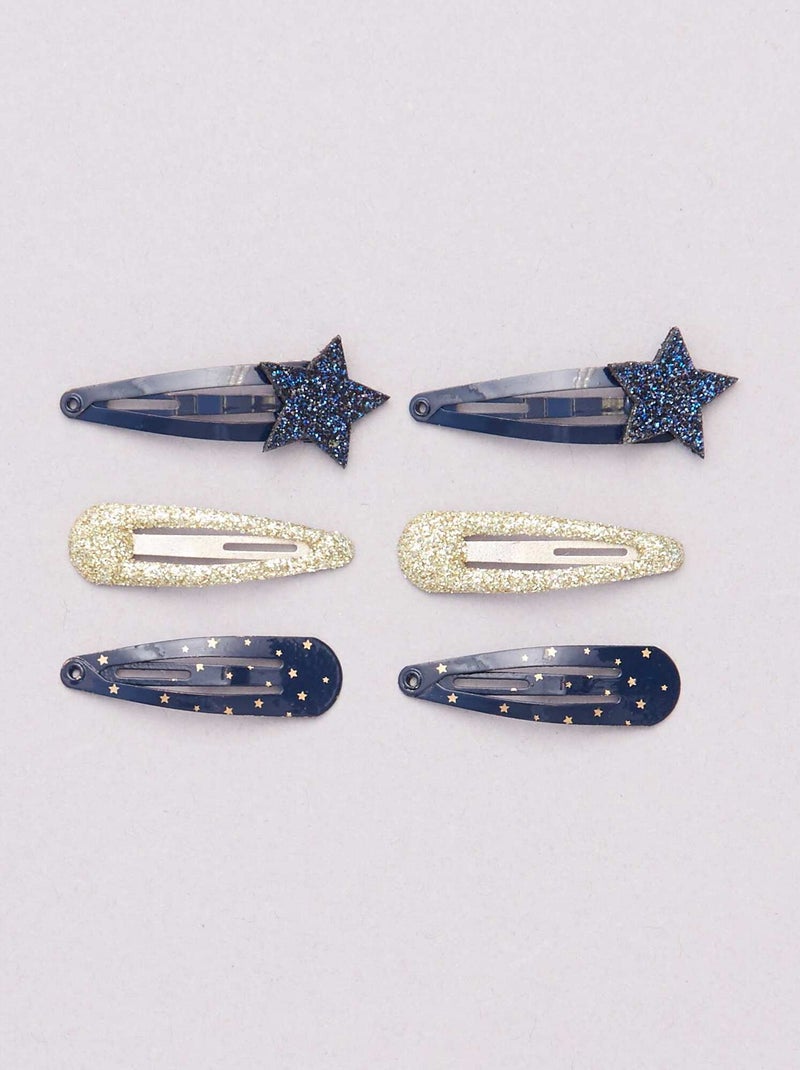 Pack de 6 pinzas para el pelo AZUL - Kiabi