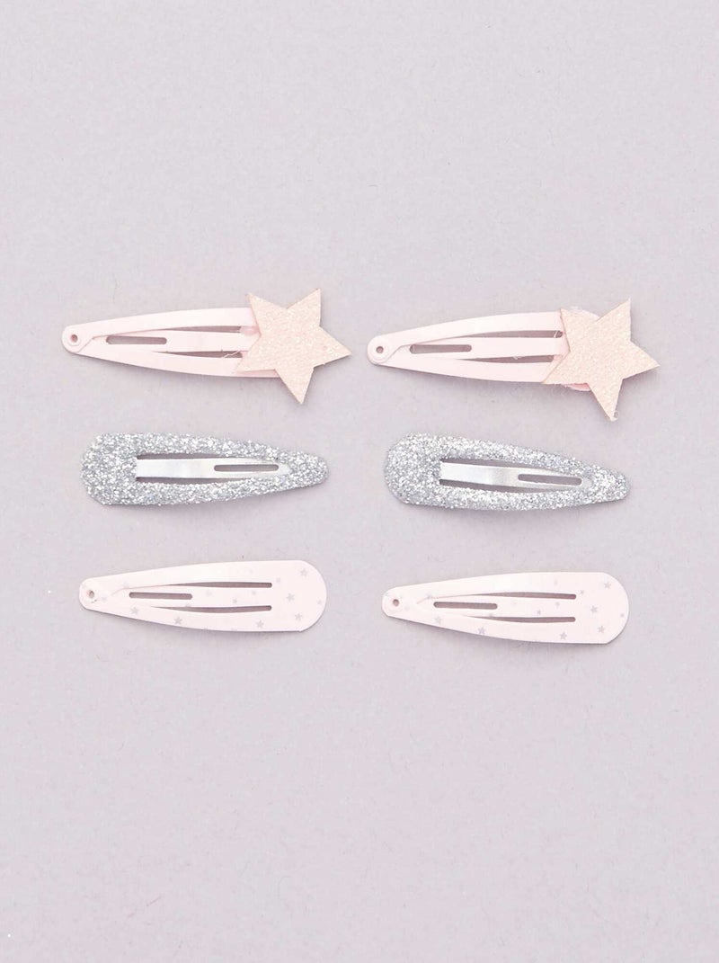 Pack de 6 pinzas para el pelo ROSA - Kiabi
