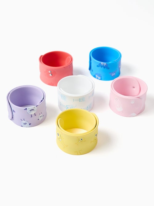 Pack de 6 pulseras slap & strap con motivo emociones - Kiabi