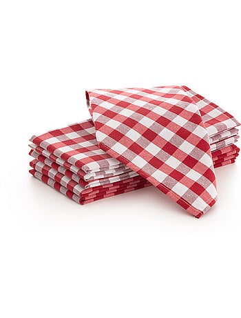 Pack de 6 servilletas vichy de algodón - gamusi