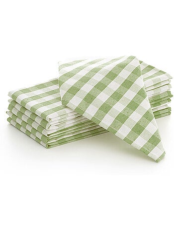 Pack de 6 servilletas vichy de algodón - gamusi