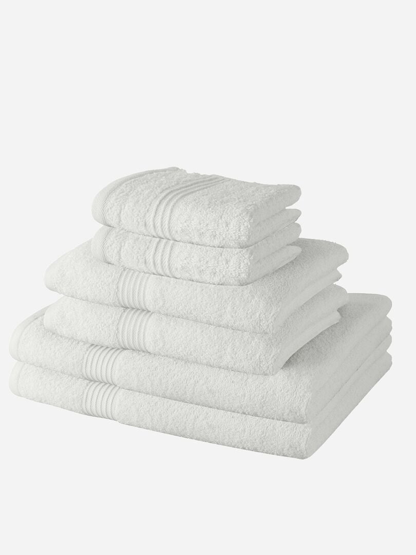 Pack de 6 toallas pequeñas + toallas grandes BLANCO - Kiabi