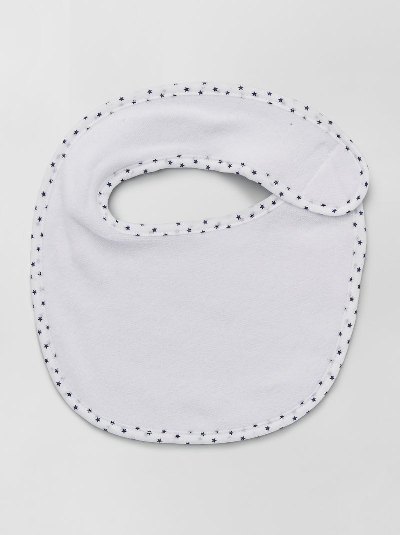 Pack de 7 baberos de rizo con velcro azul - Kiabi