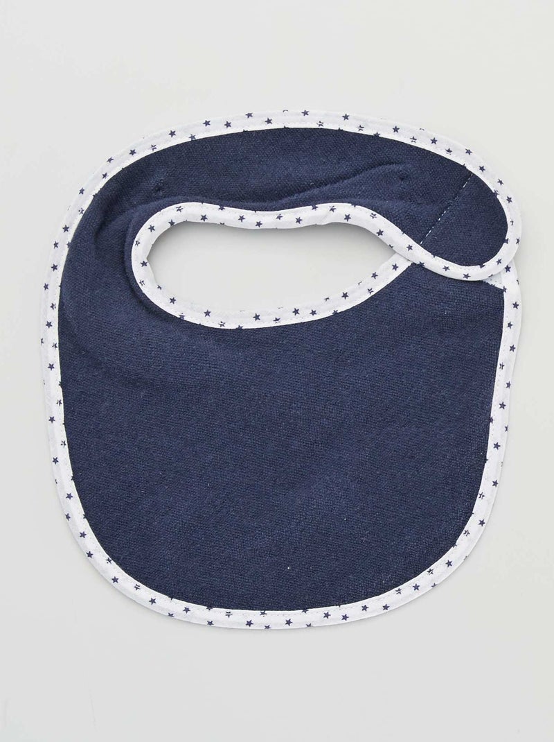 Pack de 7 baberos de rizo con velcro azul - Kiabi