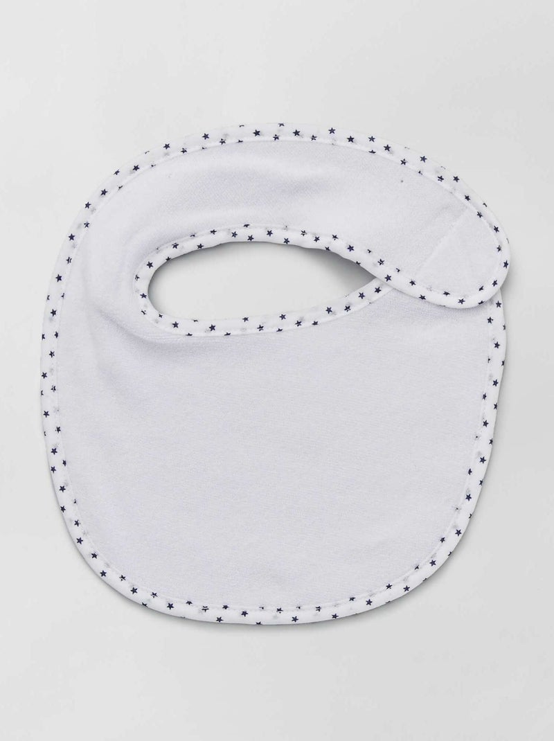 Pack de 7 baberos de rizo con velcro azul - Kiabi