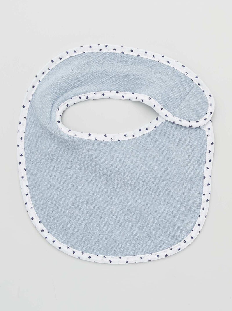 Pack de 7 baberos de rizo con velcro azul - Kiabi