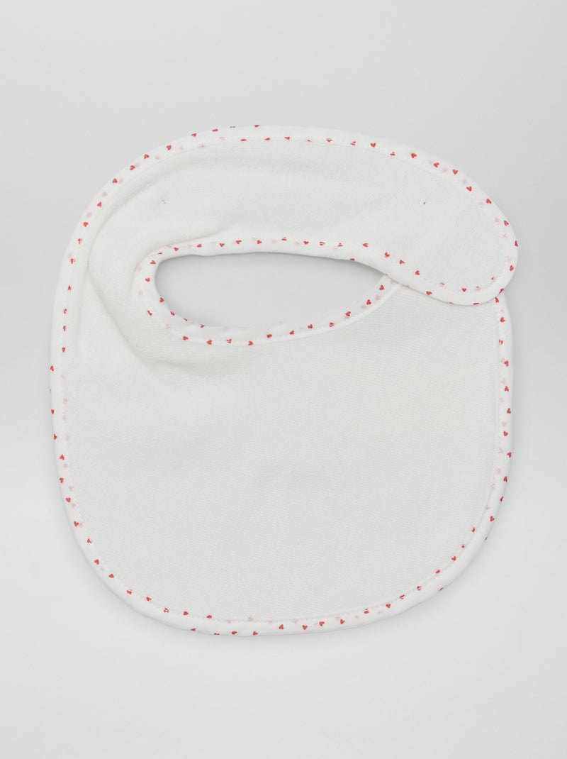 Pack de 7 baberos de rizo con velcro BLANCO - Kiabi