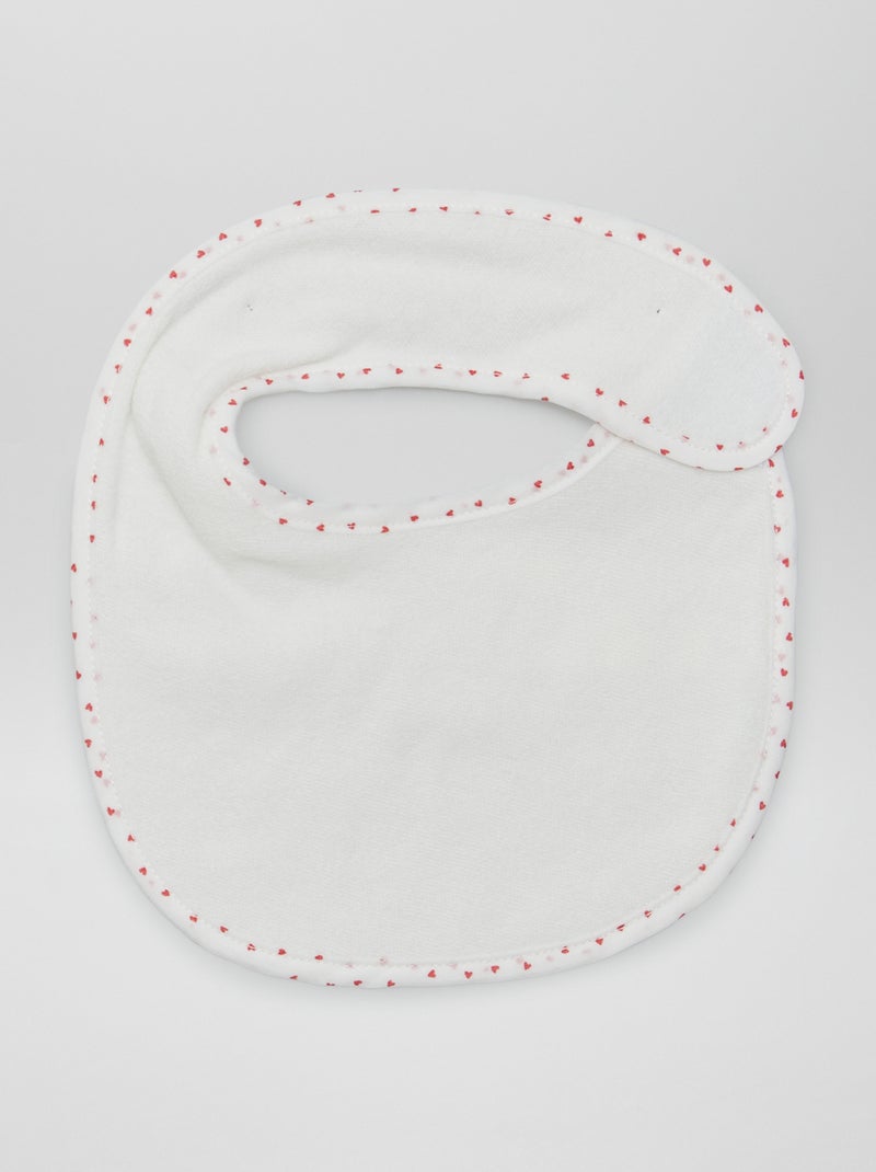 Pack de 7 baberos de rizo con velcro BLANCO - Kiabi