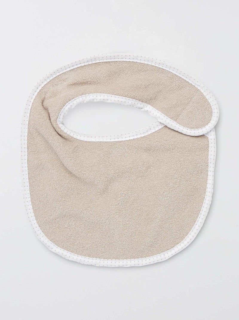 Pack de 7 baberos de rizo con velcro MARRON - Kiabi