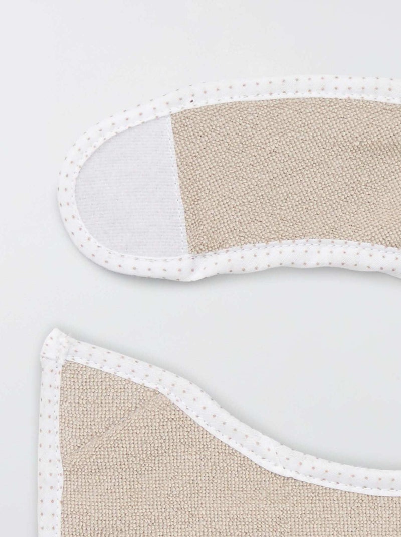 Pack de 7 baberos de rizo con velcro MARRON - Kiabi